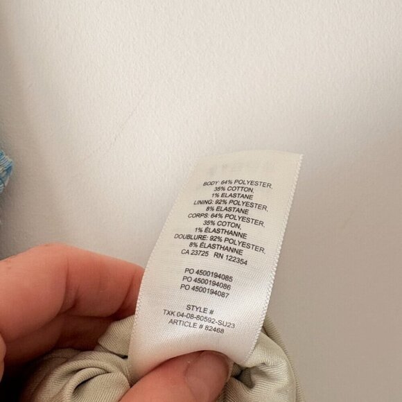 Aritzia Wilfred Verona Gingham Sleeveless Midi Dress Blue Green Size Medium - Picture 10 of 10